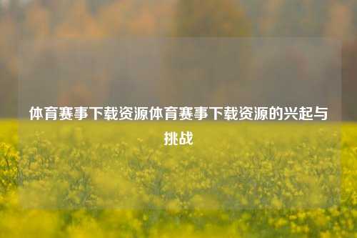 体育赛事下载资源体育赛事下载资源的兴起与挑战