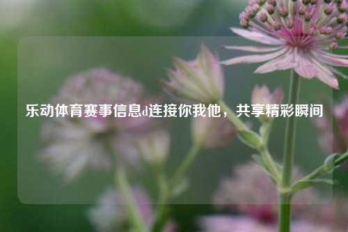 乐动体育赛事信息d连接你我他，共享精彩瞬间