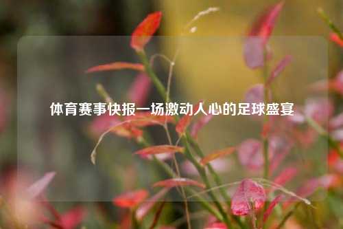 体育赛事快报一场激动人心的足球盛宴