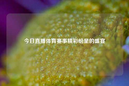 今日直播体育赛事精彩纷呈的盛宴