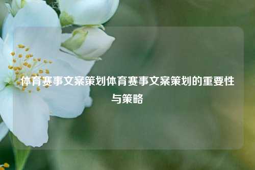 体育赛事文案策划体育赛事文案策划的重要性与策略