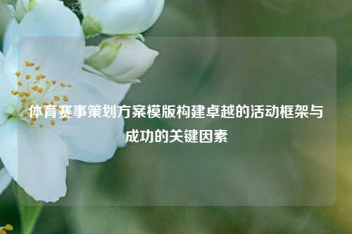 体育赛事策划方案模版构建卓越的活动框架与成功的关键因素