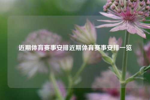 近期体育赛事安排近期体育赛事安排一览