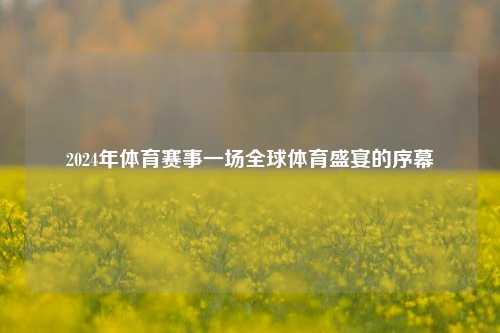 2024年体育赛事一场全球体育盛宴的序幕