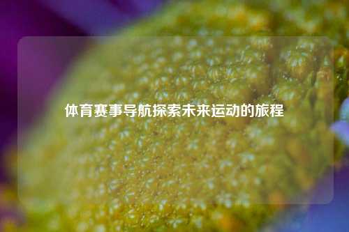 体育赛事导航探索未来运动的旅程