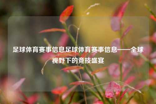 足球体育赛事信息足球体育赛事信息——全球视野下的竞技盛宴