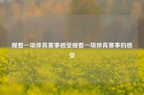 观看一项体育赛事感受观看一项体育赛事的感受