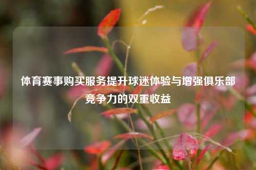体育赛事购买服务提升球迷体验与增强俱乐部竞争力的双重收益