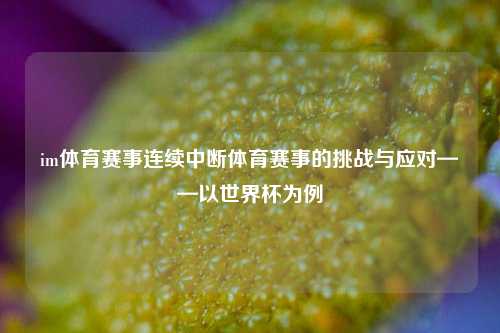 im体育赛事连续中断体育赛事的挑战与应对——以世界杯为例