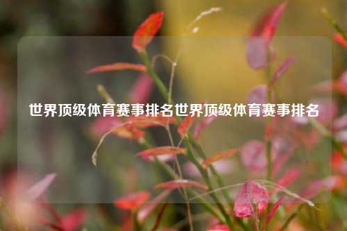 世界顶级体育赛事排名世界顶级体育赛事排名