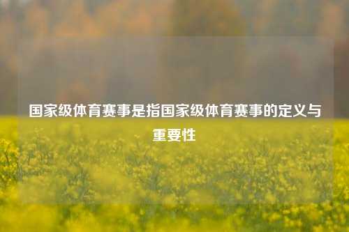 国家级体育赛事是指国家级体育赛事的定义与重要性