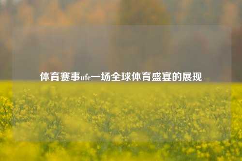 体育赛事ufc一场全球体育盛宴的展现