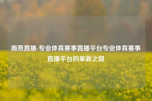 雨燕直播-专业体育赛事直播平台专业体育赛事直播平台的革新之路