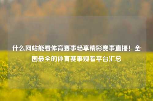 什么网站能看体育赛事畅享精彩赛事直播！全国最全的体育赛事观看平台汇总